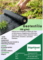 Gigawood Agroszövet PP szőtt 150 gr 2x100 m 200 m2