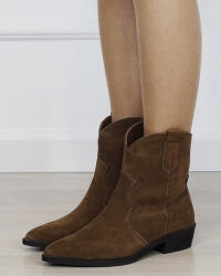 Ideal Shoes Ghete camel din piele naturala 5310 110 (5310ACAMEL-40)