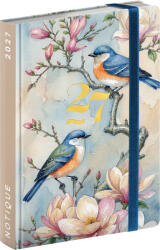 REALSYSTEM zsebnaptár, heti, keményfedeles, 9, 8x14, 5cm, 2027, Birds (RSZ-5812-BI)