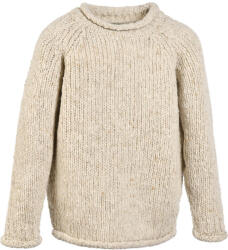 Aran Woollen Mills Pulover din lână pentru copii cu margini îndoite, crem mărimi îmbrăcăminte L (5-51551-L)