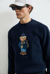LUFIAN MILES férfi pamut pulóver (LUFIAN_112030201_100200_NAVY_XXL)