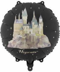 PartyDeco S. r. o Harry Potter Roxfort kastély fólia lufi, 35 cm, fekete
