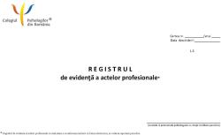  Registru de evidenta a actelor profesionale psihologi