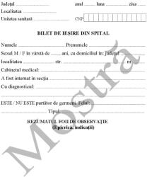  Bilet de iesire din spital