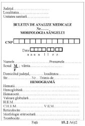  Buletin de analize medicale morfologia sangelui