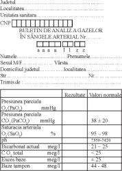  Buletin de analize medicale a gazelor in sangele arterial
