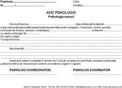  Aviz psihologic A5 autocopiativ