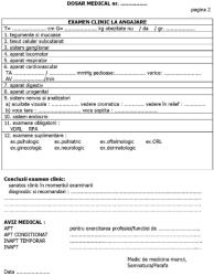  Dosar medical cu fisa de aptitudine