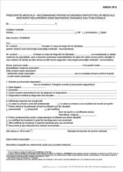  Prescriptie medicala - recomandare privind acordarea dispozitivelor medicale Anexa 39D valabila 2019
