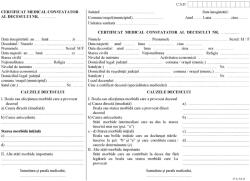  Certificat de deces. Certificat constatator al decesului