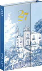 REALSYSTEM mágnessel záródó agenda, határidőnapló, heti tervező, 11x16cm, 2027, Villa (RSZ-5412-VI) - officetrade