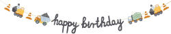 PartyDeco Happy Birthday feliratos girland munkagépekkel - 2 m