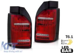  Tuning LED hátsó lámpa szett VW T6 2015-2019, teljesen füstölt alap, bal és jobb, gyári halogén hátsó lámpával szerelt modellekhez (ABTLV6021151)