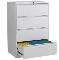 Plus Mobilier Clasificator metalic Premium Dublu 4 sertare 900x450x1325 mm (LxlxH) model 2, Neasamblat, PLUS gri Clasificator metalic 4 4 90-100 dosare suspendabile 20 20 kg 900x600x1325 (61004476) Dulap arhivare