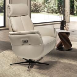 AC Atelier Fotoliu pivotant, functie relax, piele naturala Gri Perlat (AC 5243)