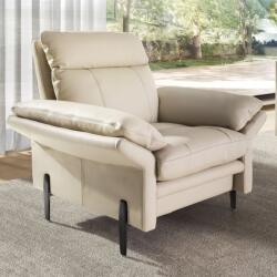 AC Atelier Fotoliu tapitat cu piele naturala Gri-Taupe (AC 5194)
