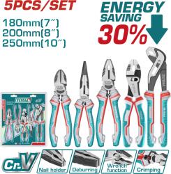 TOTAL Set 5 clesti multifunctionali TOTAL din otel Cr-V, cu levier ridicat (THT2K0588) Cleste