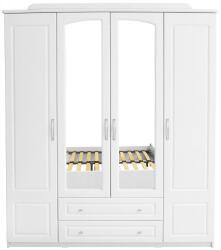 Spectral Mobila Dulap Sara cu oglinzi, 180 x 219 x 57 cm, MDF Alb Mat Garderoba