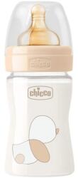 Chicco Biberon din sticla Chicco Original Touch, 240 ml, cu tetina din latex 100% natural, anti-colic, 0+ luni, debit lent, fara BPA (CN466378188)
