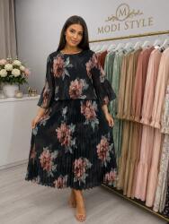 Modi style Rochie elegantă Cu flori -negru-46