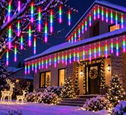 Welora Set 2 Instalatii Luminoase de Craciun, Model Ploaie de Meteori, 16 Turturi LED luminosi, Lungime 50cm, Interconectabile, Rezistente la Temperaturi Scazute, Multicolor (tub50cm-M-set2)