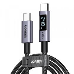 UGREEN Cablu Date si Incarcare USB-C - USB-C UGREEN 65867 Display, 240W, 2m, Gri (65867) - vexio