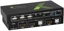 TECHLY 2x1 USB HDMI 4Kx2K IDATA KVM-HDMI2U KVM switch Black (IDATA KVM-HDMI2U) - vexio