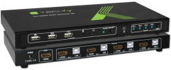 TECHLY 4x1 USB HDMI 4Kx2K IDATA KVM-HDMI4U KVM switch Black (IDATA KVM-HDMI4U) - vexio