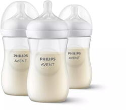 Philips Set de 3 biberoane pentru nou-nascuti, Philips Avent Natural Response, SCY903/03, 260 ml, tetina debit 3, 1 luna + (SCY903/03)