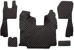 F-CORE Covorase Auto pe Intregul Etaj Piele Eco Q (material - Piele Matlasată Eko Scaune Standard - Nu Recaro Transmisie (F-COREFL10BLACK/RED)