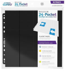 Ultimate Guard 24-Pocket QuadRow Pages Side-Loading Black (10 pagini) (UGD010829)