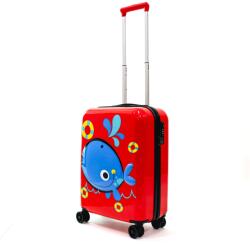 Ella Icon Blue Whale Trolley bőrönd gyerekeknek, 55x24x40 cm, piros (EI-2489)