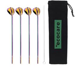 Ecocare Szívószálas kanál készlet, 4 db, Rainbow