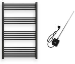Nero Italia Törölközőszárító radiátor elektromos fűtőpatronnal 75 x 120 cm - Nero Italia AF-05-400W (fekete)
