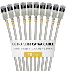 StarTech Patch Cord StarTech 6ASTP34GRS15CM10PK, U/FTP, Cat. 6a, 0.15 m, Gray, 10 bucati (6ASTP34GRS15CM10PK) - flax