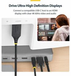 StarTech USB-C HDMI Összekötő Fekete 2m 2M-USBC-HDMI-4K60-G (2M-USBC-HDMI-4K60-G)