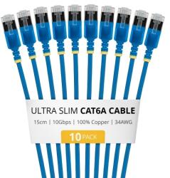 StarTech Patch Cord StarTech 6ASTP34BLS30CM10PK, FTP, Cat. 6a, 0.3 m, Blue, 10 bucati (6ASTP34BLS30CM10PK) - flax