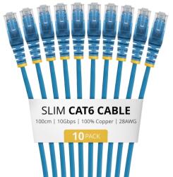 StarTech Patch Cord StarTech N6PAT100CMBLS10PK, UTP, Cat. 6, 1 m, Blue, 10 bucati (N6PAT100CMBLS10PK) - flax