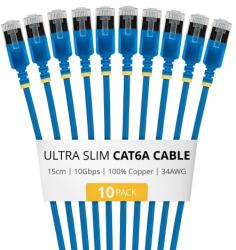 StarTech Patch Cord StarTech 6ASTP34BLS15CM10PK, FTP, Cat. 6a, 0.15 m, Blue, 10 bucati (6ASTP34BLS15CM10PK)