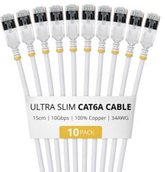 StarTech Patch Cord StarTech 6ASTP34WHS30CM10PK, U/FTP, Cat. 6a, 0.30 m, White, 10 bucati (6ASTP34WHS30CM10PK)