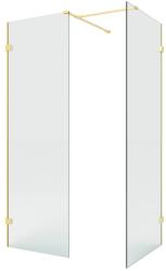 NEW TRENDY Eventa Gold Brushed cabină de duș walk-in 120x90 cm dreptunghiular auriu periat/sticlă transparentă EXK-8434 (EXK8434)