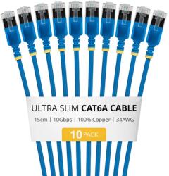 StarTech UTP CAT6A Összekötő Kék 15cm 10 db 6ASTP34BLS15CM10PK (6ASTP34BLS15CM10PK)