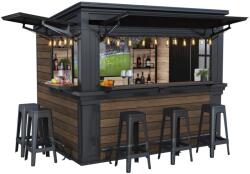 Keter 271553 Deco Bar műanyag kerti pavilon bárral - dió