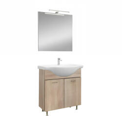 Leziter Ruben Prime 75 - set complet de mobilier pentru baie din stejar Sonoma (RUBPR75ST)