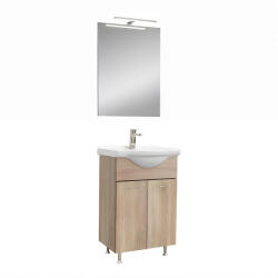 Leziter Ruben Prime 55 - set complet de mobilier pentru baie din stejar Sonoma (RUBPR55ST)