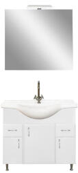 Leziter Set complet de mobilier pentru baie Bianca Prime 85, în culoarea albă lucioasă (BPR85MFFMFF)