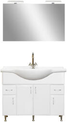Leziter Set complet de mobilier pentru baie Bianca Prime 105, în culoarea albă lucioasă (BPR105MFFMFF)