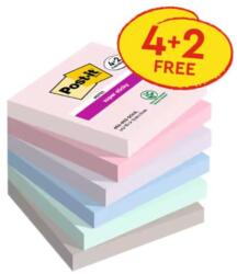 Post-it Notițe Post-it autoadezive puternice, 76 mm x 76 mm, 90 de coli per notiță Soulful, 6 notițe per pachet