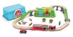 Hape Set de tren în cutie - Tren în natură (OLP1088E3772) Trenulet
