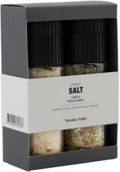 Nicolas Vahé Set cadou de condimente 120 + 80 g, sare chilli bio și sare bio cu usturoi sălbatic, Nicolas Vahé (NV104980721)